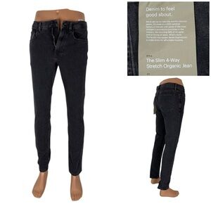 Everlane Uniform Slim 4-Way Stretch Organic Jeans Washed Black Denim 30 x 30 NWT